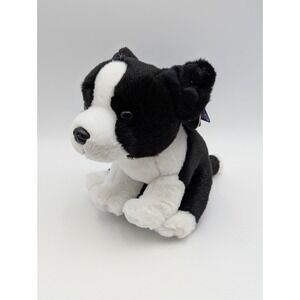 Living Nature Dog Plush Black White 8 Inch 2021 Stuffed Animal Toy